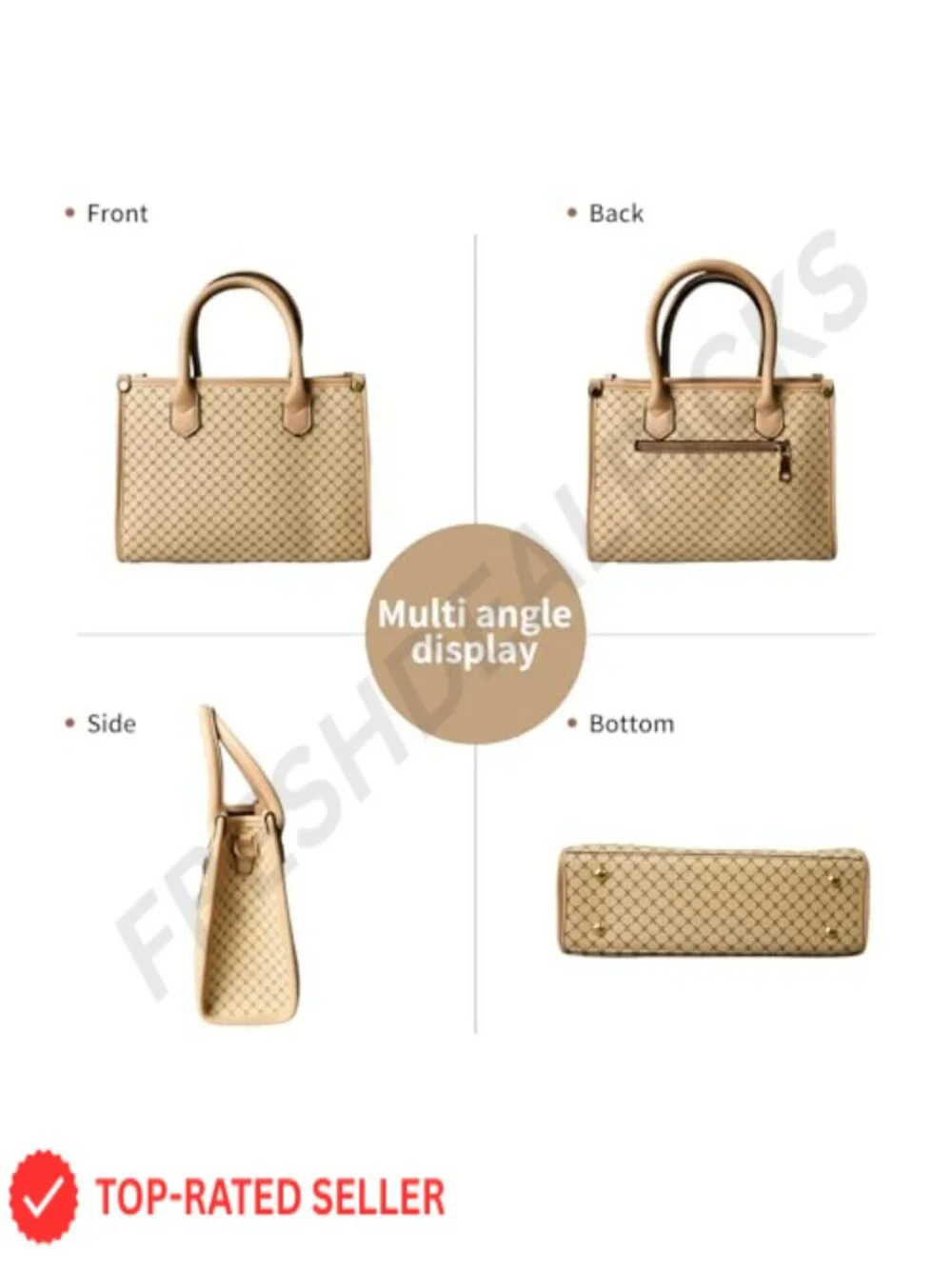 Women's Satchel Bag Set with Wallet & Card Holder, PU Leather 3-Way Handbag